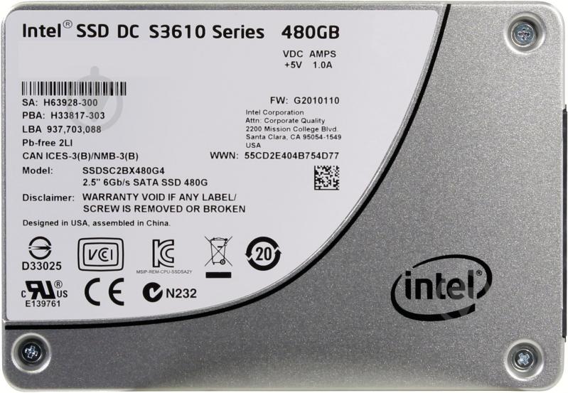 SSD-накопитель Intel DC S3610 480GB 2,5" SATA III (SSDSC2BX480G401) - фото 2