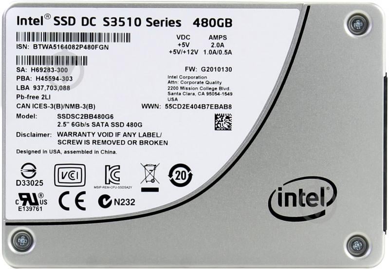 SSD-накопитель Intel DC S3510 480GB 2,5" SATA III (SSDSC2BB480G601) - фото 2