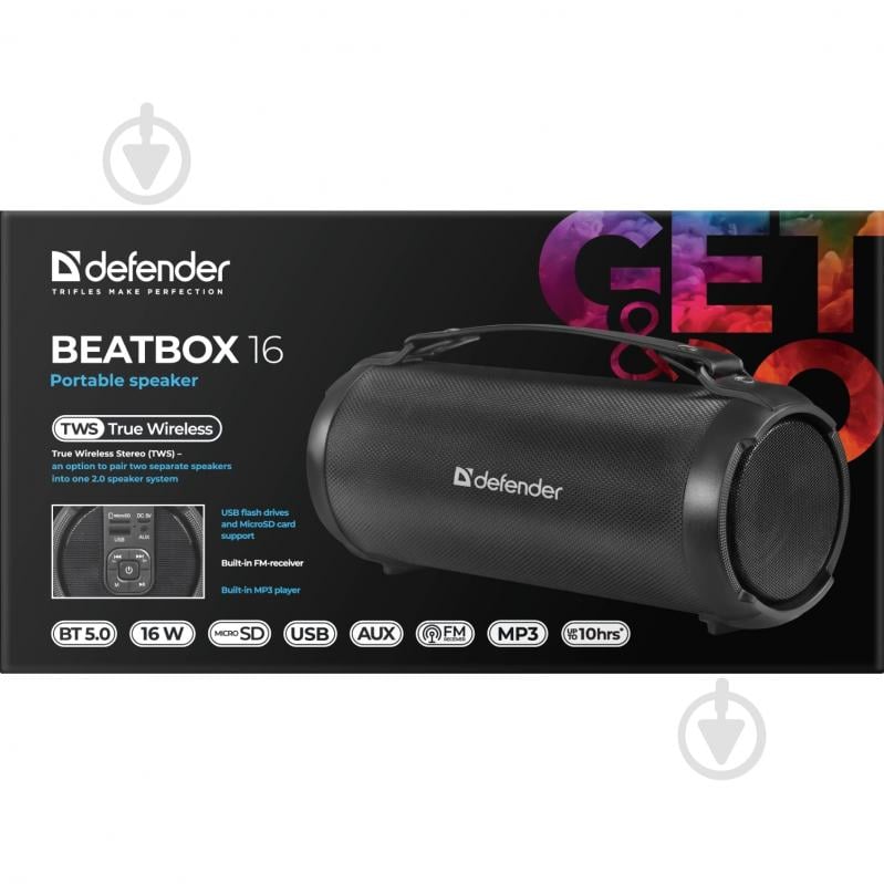 Акустическая система Defender Beatbox 16 1.0 black - фото 4