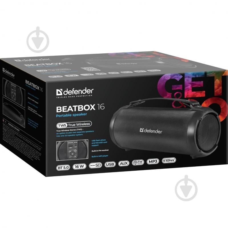 Акустическая система Defender Beatbox 16 1.0 black - фото 5