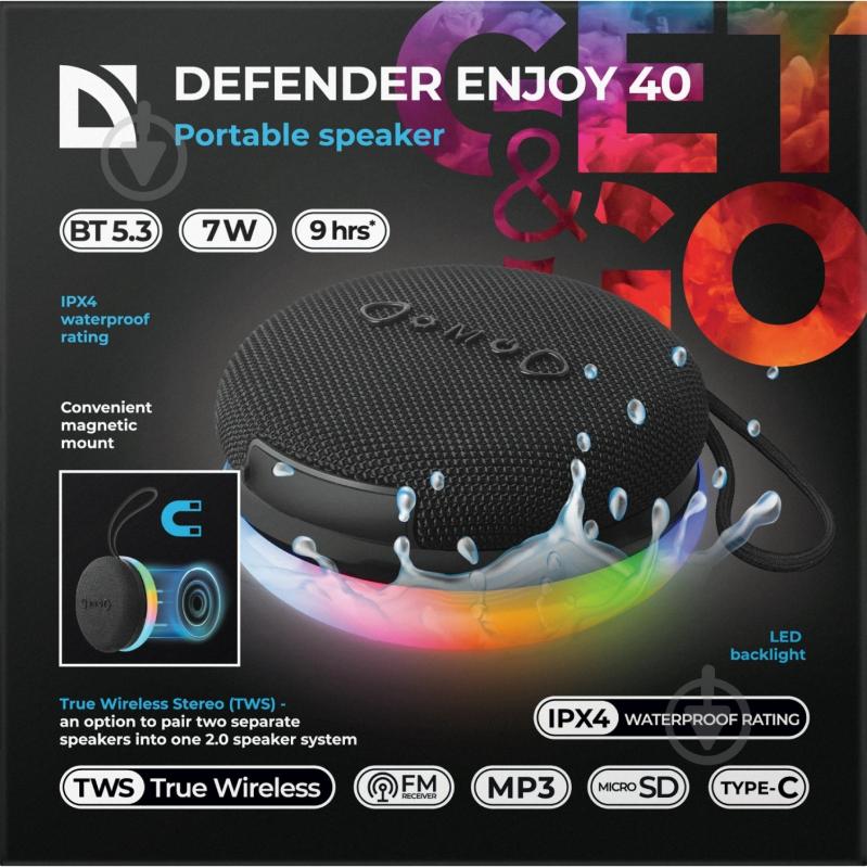 Акустическая система Defender Enjoy 40 1.0 black - фото 6