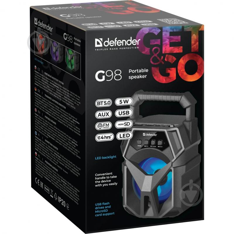 Акустическая система Defender G98 1.0 black - фото 7