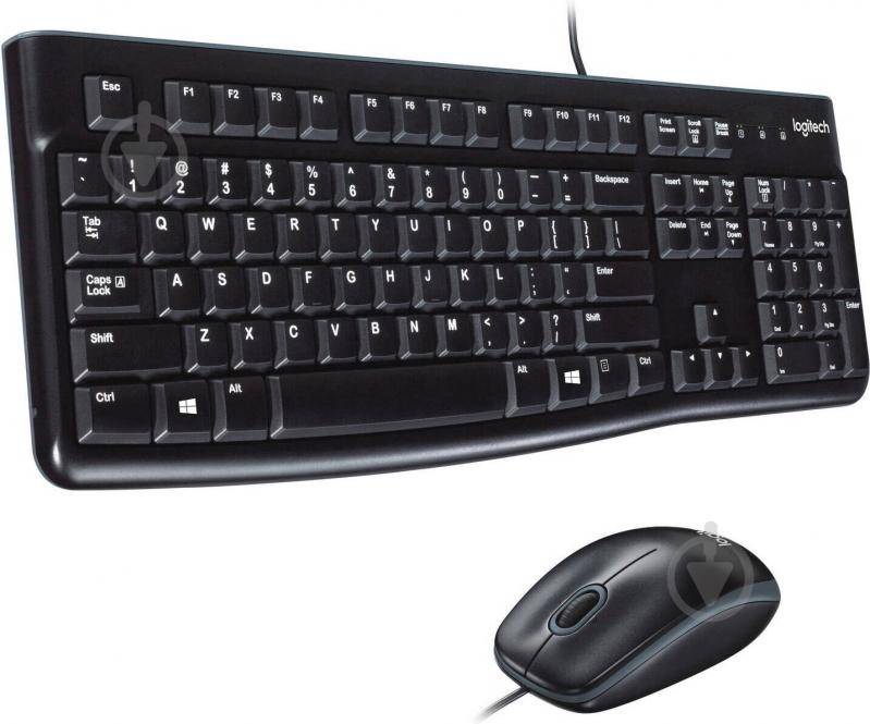 Комплект клавіатура + миша Logitech Desktop MK120 black - фото 1