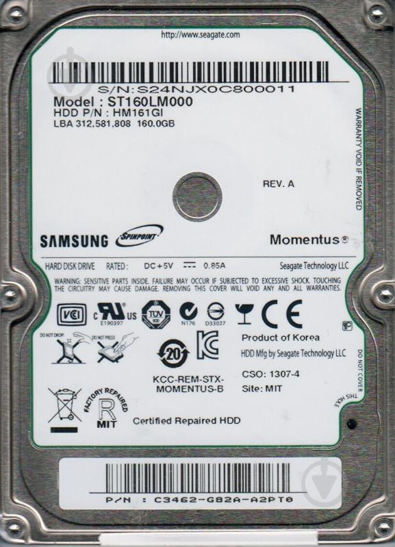 Жесткий диск Samsung Spinpoint M7 160 ГБ 2,5" SATA (HM161GI) - фото 1