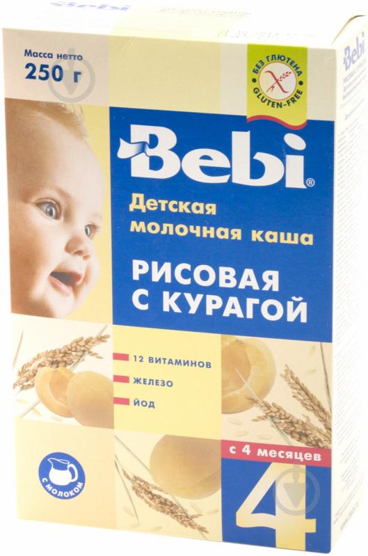 Каша молочна Bebi від 4 місяців рисова з курагою 250 г - фото 2