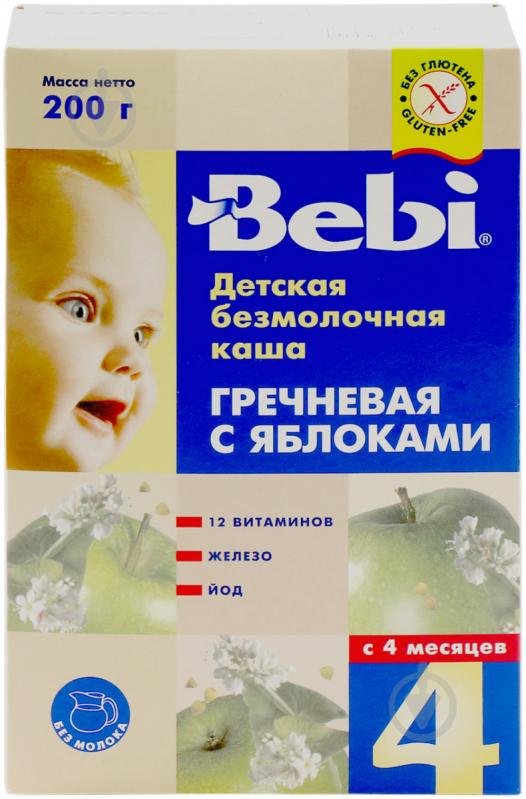 Каша безмолочна Bebi від 4 місяців гречана з яблуком 200 г - фото 2