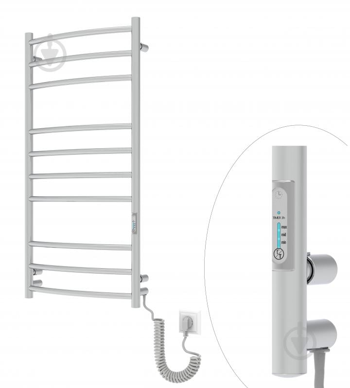 Полотенцесушитель электрический Elna Ладер 10 (960х480х100) нержавека с диммером t - фото 2 Полотенцесушитель электрический Elna Ладер 10 (960х480х100) нержавека с диммером t - фото 2