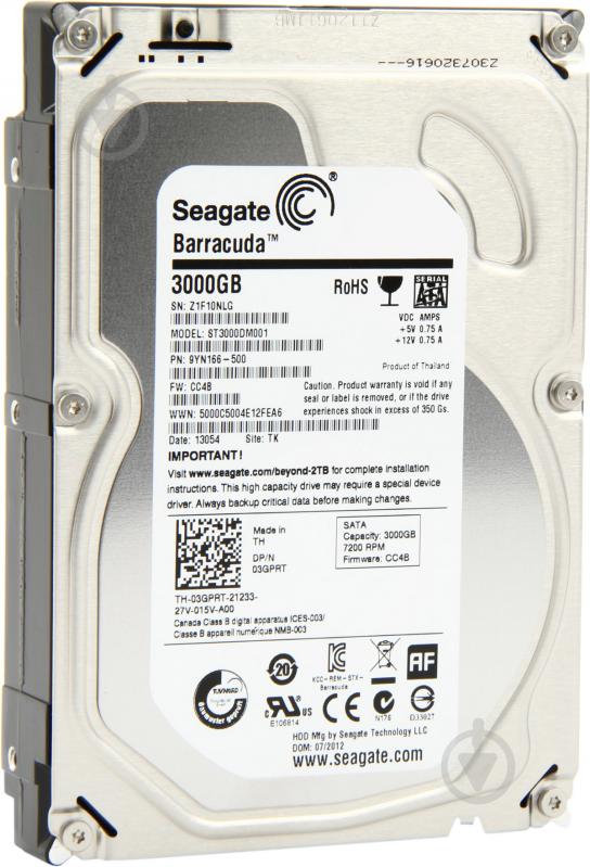 Жесткий диск Seagate Barracuda 7200.14 3 ТБ 3,5" SATA III (ST3000DM001) - фото 2