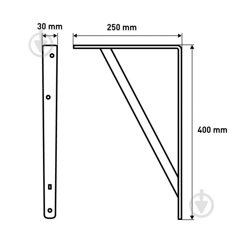 Кронштейн  Larvij промышленный 250x400 белый - фото 7
