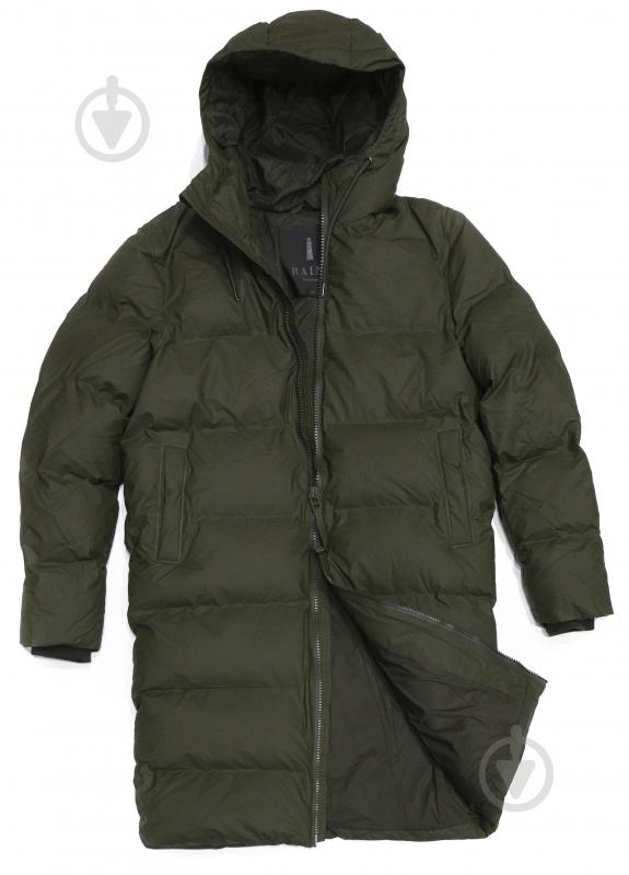 Пуховик Rains LONG PUFFER JACKET 15070-03 р.M-L зелений - фото 3