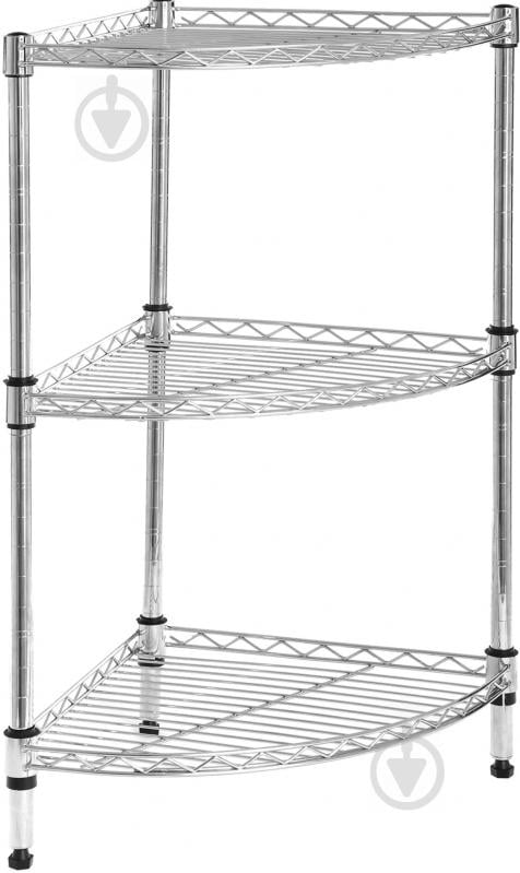 Стеллаж металлический Проволочные 700x350x350 мм хром металл полки 3 шт. хром - фото 2