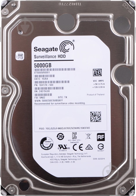 Жесткий диск Seagate Surveillance 5 ТБ 3,5" SATA III (ST5000VX0001) - фото 1