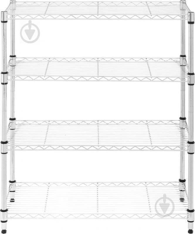Стеллаж металлический PROзапас Проволочные 800x700x300 мм хром металл полки 4 шт. хром - фото 2