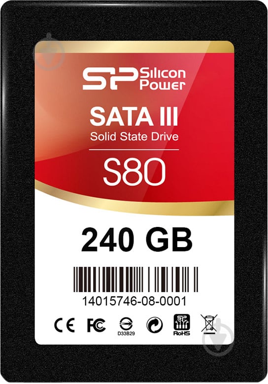 SSD-накопичувач SILICON POWER Slim S80 240GB 2,5" SATA III (SP240GBSS3S80S25) - фото 1