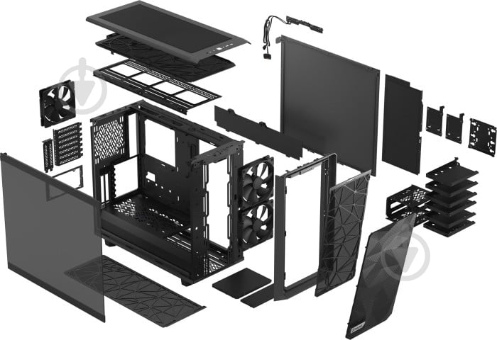 Корпус Fractal Design Meshify 2 Gray TG Light Tint (FD-C-MES2A-04) - фото 10 Корпус Fractal Design Meshify 2 Gray TG Light Tint (FD-C-MES2A-04) - фото 10