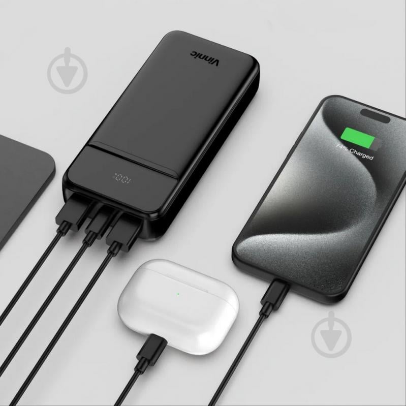 Повербанк Vinnic 20000 mAh black (4898338024562) EVEREST 3 Output Fireproof ABS+PC - фото 4