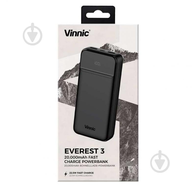 Повербанк Vinnic 20000 mAh black (4898338024562) EVEREST 3 Output Fireproof ABS+PC - фото 6