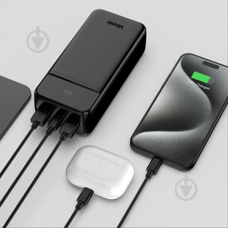 Повербанк Vinnic 30000 mAh black (4898338024579) LCD Power Display - фото 4