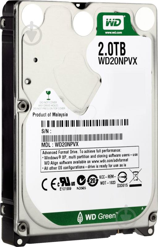 Жесткий диск Western Digital Green 2 ТБ 2,5" SATA III (WD20NPVX) - фото 2 Жесткий диск Western Digital Green 2 ТБ 2,5" SATA III (WD20NPVX) - фото 2