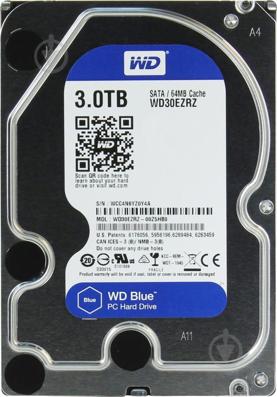 Жорсткий диск Western Digital Blue 3 ТБ 3,5" SATA III (WD30EZRZ) - фото 1