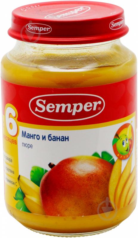 Пюре Semper Манго и банан 190 г 7310100474490;8410175035387 - фото 1