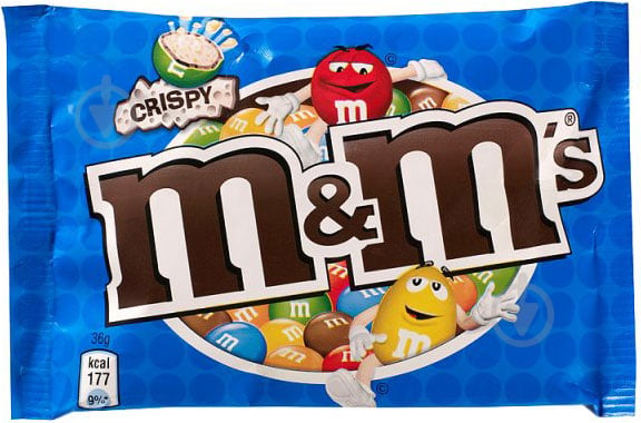 Драже M&M's Crispy с рисовыми шариками 36 г (5000159304245) - фото 1