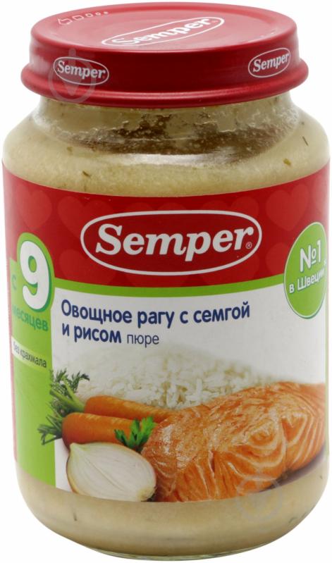 Пюре Semper Сьомга з овочами 190 г 7310100439765;8690504558415 - фото 1