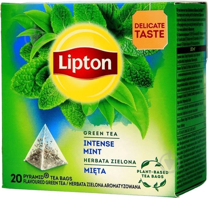 Чай зеленый Lipton Intense Mint 20 шт. 32 г - фото 1 Чай зеленый Lipton Intense Mint 20 шт. 32 г - фото 1