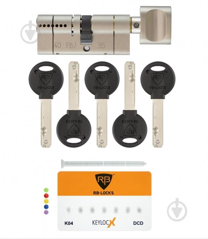 Цилиндр RB-LOCKS 45x31 ключ-вороток 76 мм никель сатин - фото 7 Цилиндр RB-LOCKS 45x31 ключ-вороток 76 мм никель сатин - фото 7