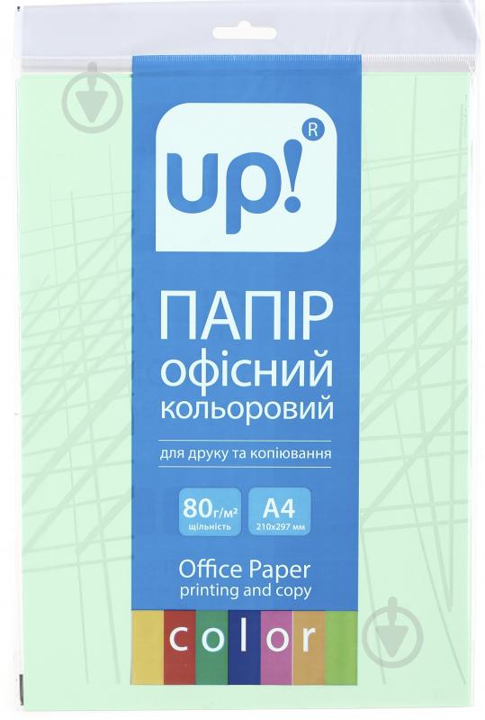 Бумага офисная цветная UP! (Underprice) A4 80 г/м пастель зеленый 20 листов - фото 1