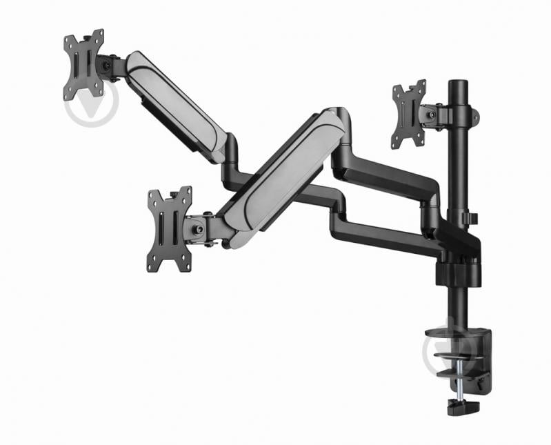 Кронштейн Gembird MA-DA3-01, для 3 мониторов поворотно-наклонные 17"-27" черный - фото 6 Кронштейн Gembird MA-DA3-01, для 3 мониторов поворотно-наклонные 17"-27" черный - фото 6