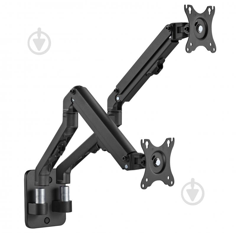 Кронштейн настенный Gembird MA-WA2-01, для 2 мониторов поворотно-наклонные 17"-27" черный - фото 1 Кронштейн настенный Gembird MA-WA2-01, для 2 мониторов поворотно-наклонные 17"-27" черный - фото 1