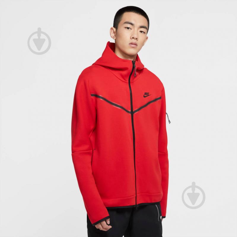 Джемпер Nike M NSW TCH FLC HOODIE FZ WR CU4489-657 р. M червоний - фото 1