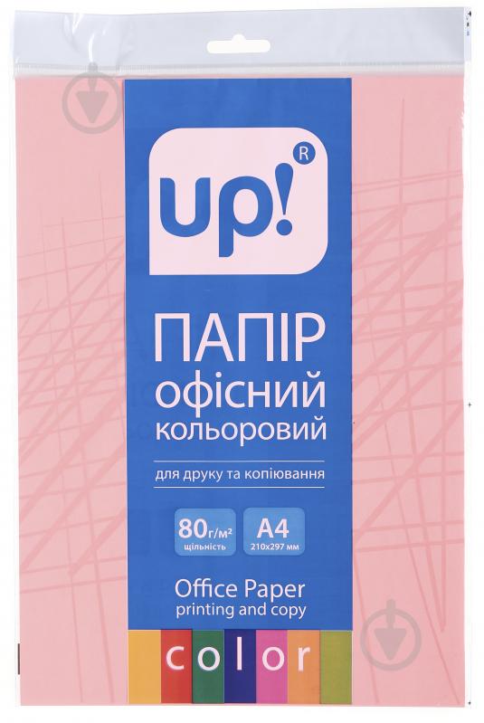 Бумага офисная цветная UP! (Underprice) A4 80 г/м неон розовый 20 листов - фото 1