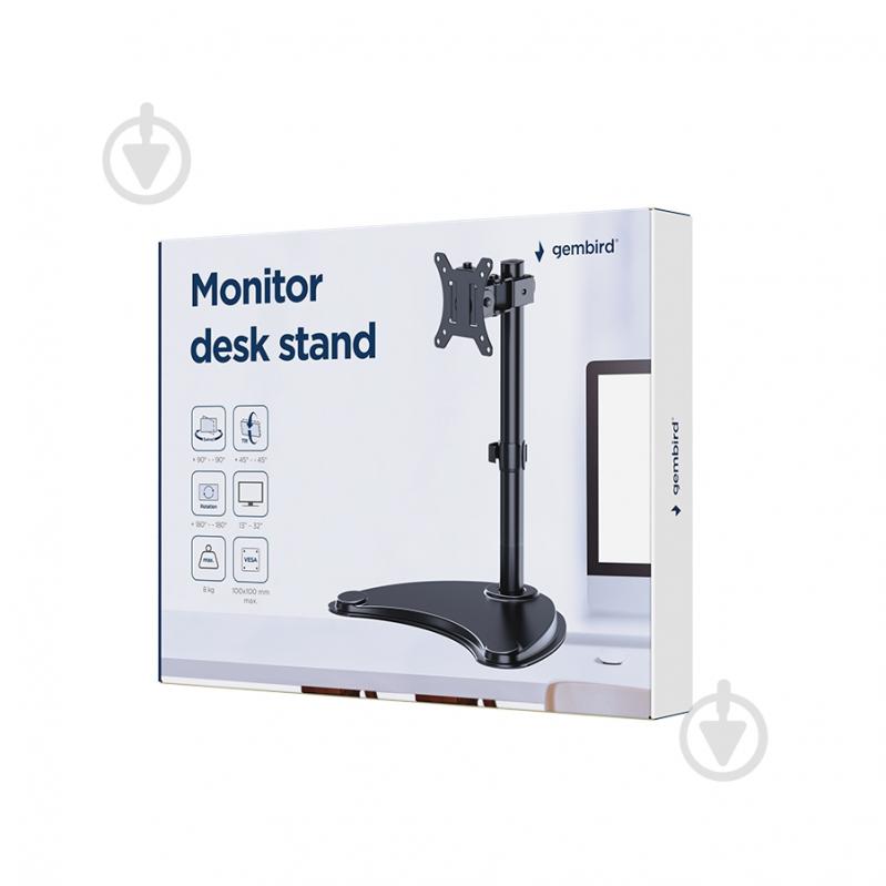 Кронштейн Gembird MS-D1ST-04, для монітора поворотно-похилі 13"-32" чорний - фото 5