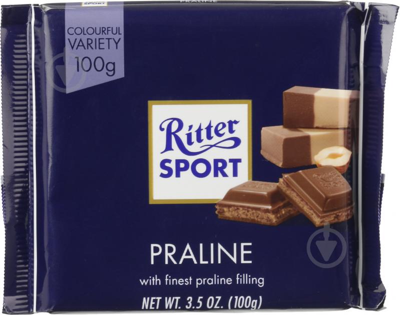 Шоколад Ritter Sport молочный с начинкой пралине 100 г (4000417026002) - фото 1