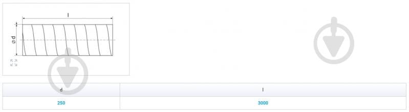 Повітропровід Вентс Спіровент 250/3000 250/3000 - фото 2 Повітропровід Вентс Спіровент 250/3000 250/3000 - фото 2