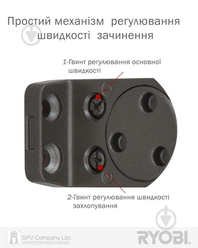 Доводчик дверний RYOBI 9903 STD бронзовий 65 кг - фото 4