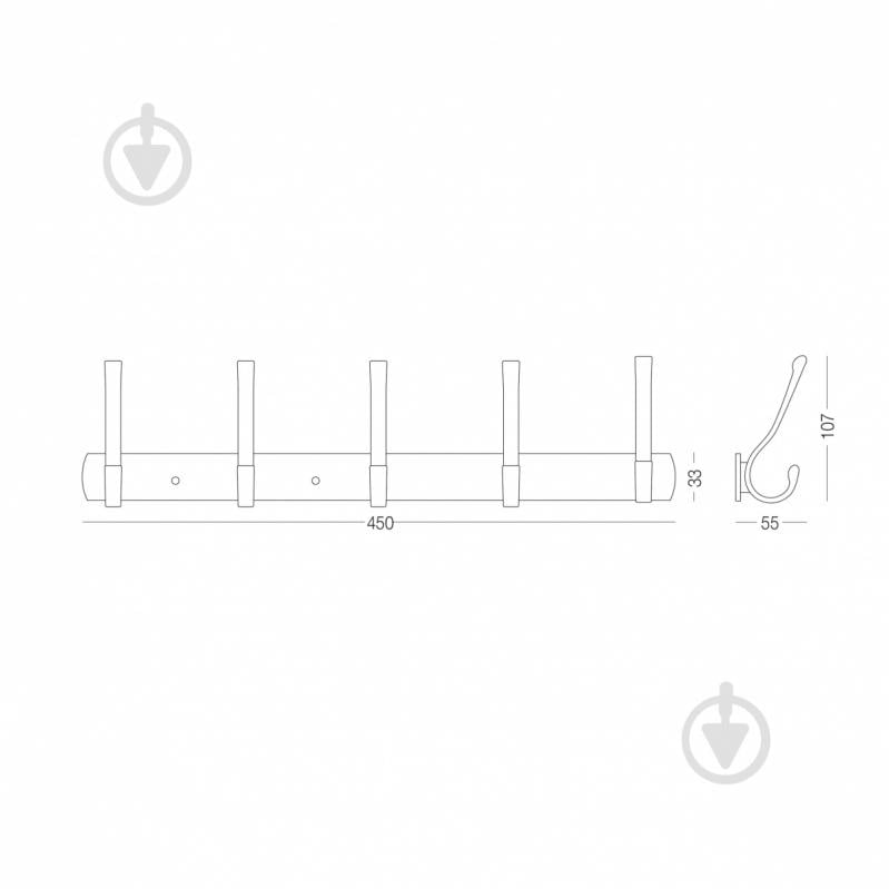 Вешалка с крючками MVM HA-03/5 black - фото 11