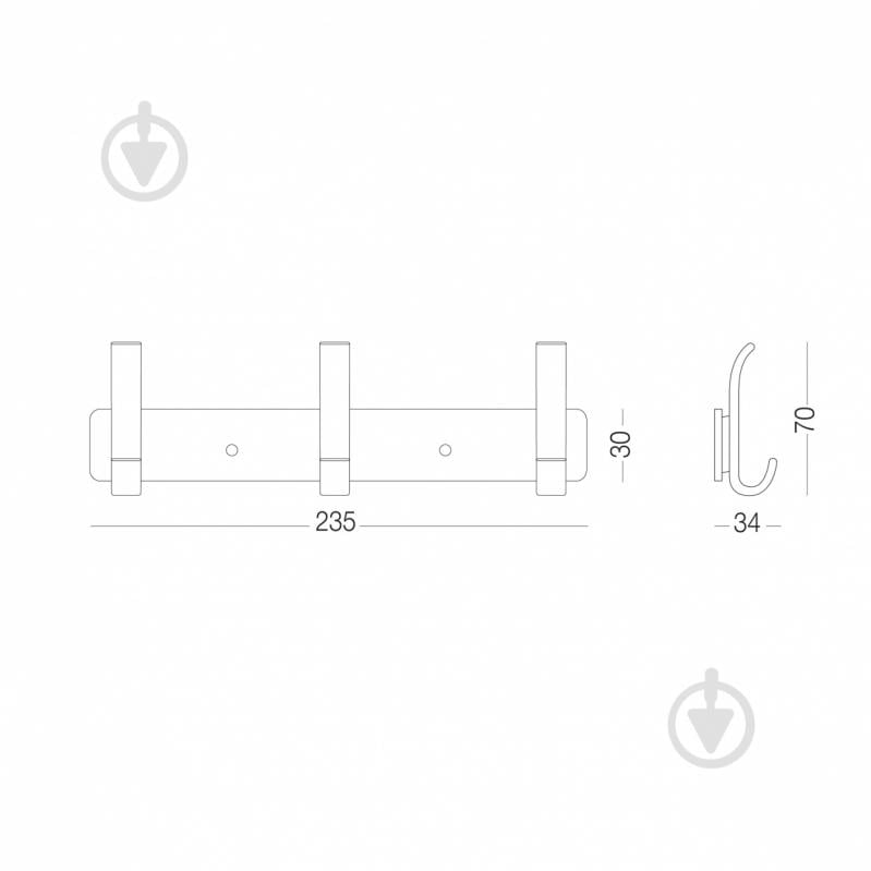 Вешалка с крючками MVM HA-04/3 black - фото 8
