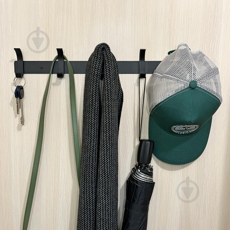 Вешалка с крючками MVM HA-04/5 black - фото 6 Вешалка с крючками MVM HA-04/5 black - фото 6