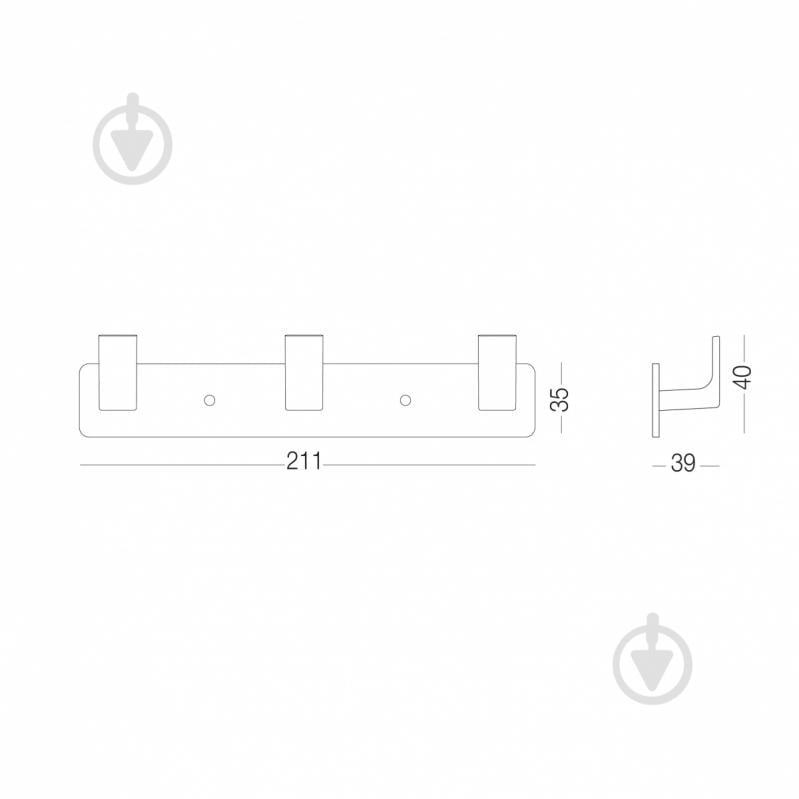 Вешалка с крючками MVM HA-05/3 black - фото 8