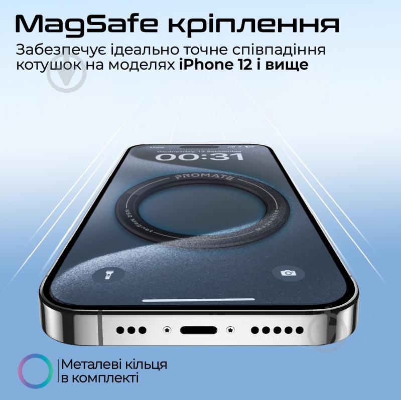 Держатель для телефона магнитный Promate Magnetite black - фото 2