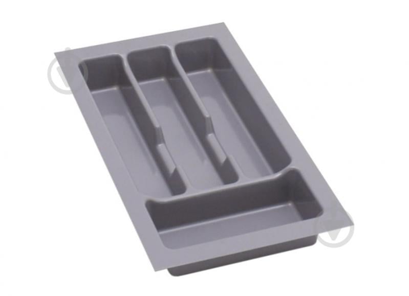 Лоток для столовых приборов Rejs UNI 230x430x45 мм фасад 300 мм пластиковый серый ТЕ13.2501.05.036 - фото 1