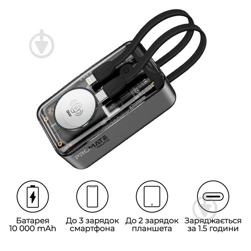 Повербанк Promate Mavrix 10000 mAh black (mavrix.black) - фото 2