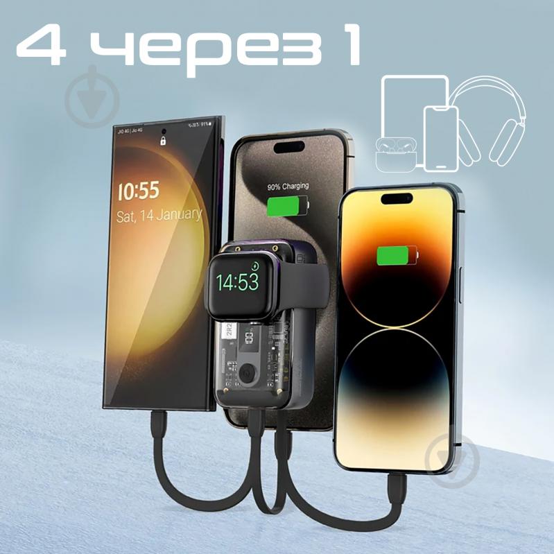 Повербанк Promate Mavrix 10000 mAh black (mavrix.black) - фото 3