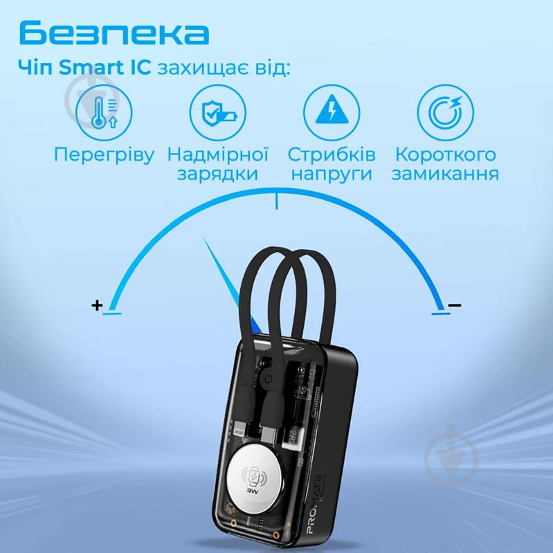 Повербанк Promate Mavrix 10000 mAh black (mavrix.black) - фото 8