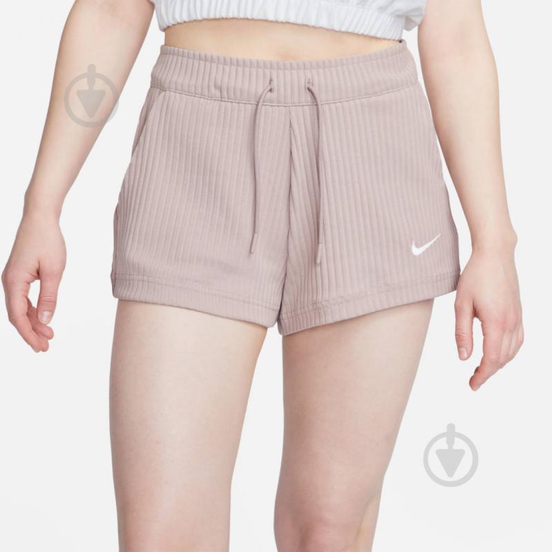 Шорти Nike W NSW RIB JRSY HR SHORT DV7862-272 р. XS бежевий - фото 3