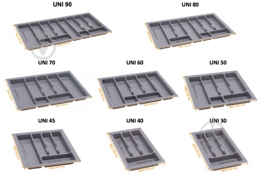 Лоток для столовых приборов Rejs UNI 530x430x45 мм фасад 600 мм пластиковый серый ТЕ13.2504.05.036 - фото 5 Лоток для столовых приборов Rejs UNI 530x430x45 мм фасад 600 мм пластиковый серый ТЕ13.2504.05.036 - фото 5