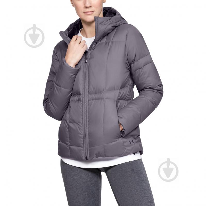 Пуховик жіночий Under Armour UA Armour Down Hooded Jkt 1342814-033 р.S сірий - фото 1